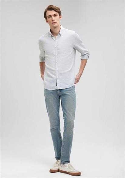 Mavi Uzun Kol Küf Yeşili Gömlek