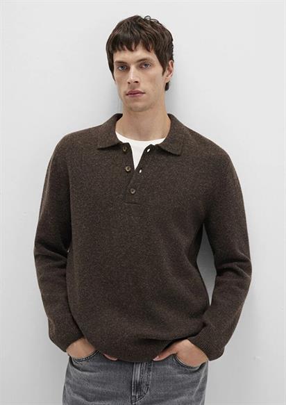 Mavi Polo Yaka Seal Brown Erkek Kazak 0710255-70251