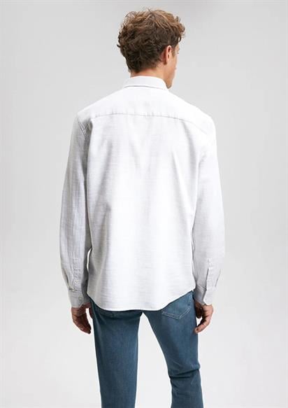 Mavi Zeytinyağ Yeşili  Uzun Kollu Erkek  Gömlek