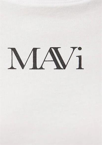 Mavı Logo Beyaz Kadın Tshırt