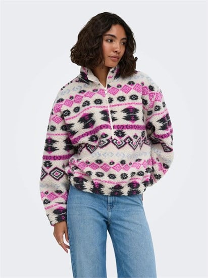 Only Anne Aztec Teddy Kadın Sweatshirt 15267415