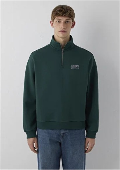 Mavi Yarım Fermuarlı  Erkek Sweatshirt 0S10208-85173