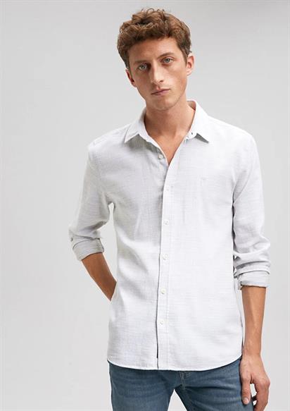 Mavi Zeytinyağ Yeşili  Uzun Kollu Erkek  Gömlek