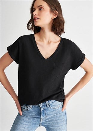 Mavi Basic Kadın T-Shirt Siyah