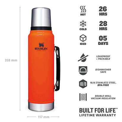 Stanley Klasik Vakumlu Paslanmaz Çelik Termos 1 Lt