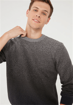 Mavi Bisiklet  Yaka Erkek  Kazak Gri Melanj 070779-34686