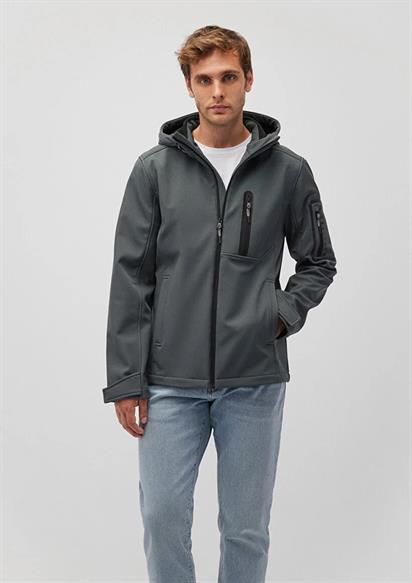 Mavi Kapüşonlu Erkek Ceket - 0110264-71598