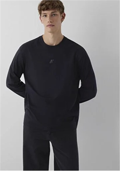 Mavi Pro Baskılı Uzun Kol T-shirt-0620265-900