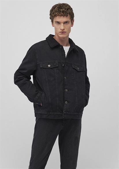 Mavi Zander Classic Denim Antrasit Suni Kürklü Jean Ceket