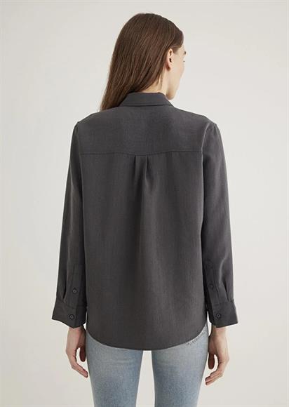 Mavi Uzun Kollu Gömlek Antrasit Kadın Gömlek 1211002-88035
