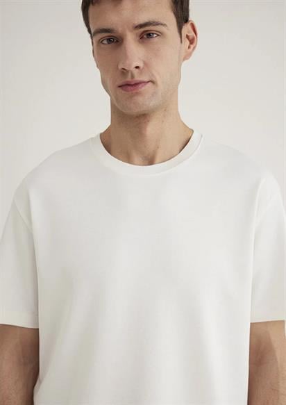 Mavi Kısa Kol  Kırık Beyaz Erkek T-Shirt 0612731-70057