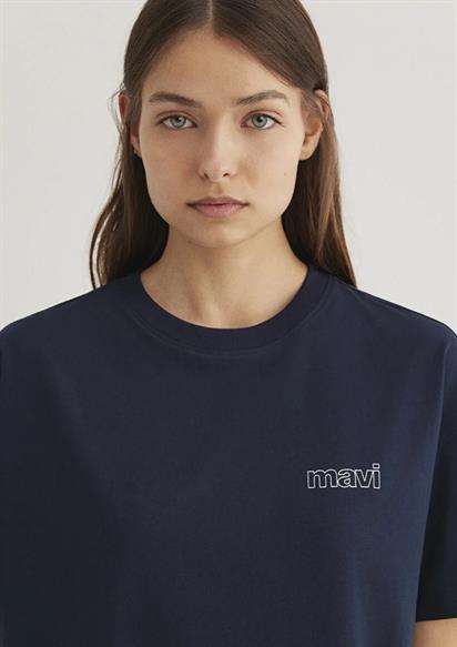Mavi Kısa Kollu Penye Gece Lacivert Kadın T-Shirt 1611309-70490