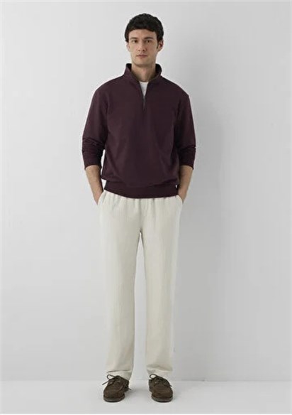 Mavi Yarım Fermuarlı Sweatshırt Karamel Erkek Sweatshirt 0S20027-70223