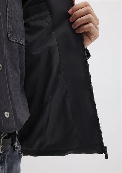 Mavi Kapüşonlu  Jet Siyah Erkek Mont 0110652-71379