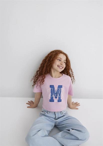 Mavi M Baskılı Logo  Toz Pembe Çocuk T-Shirt 7610276-86953