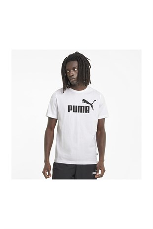 Puma Essentials Logo Erkek Beyaz Tişört 586666-02