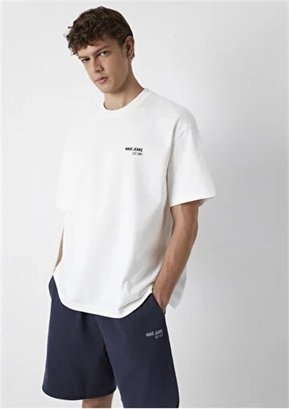 Mavi Jean Baskılı Erkek Oversize T-shirt-0613676-70057