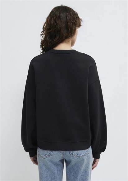 Mavi Logo Baskılı Siyah Sweatshirt 1S10490-900