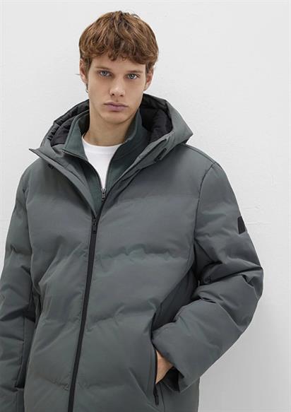 Mavi Kapüşonlu  Yosun Yeşili Erkek Mont 0110651-71598