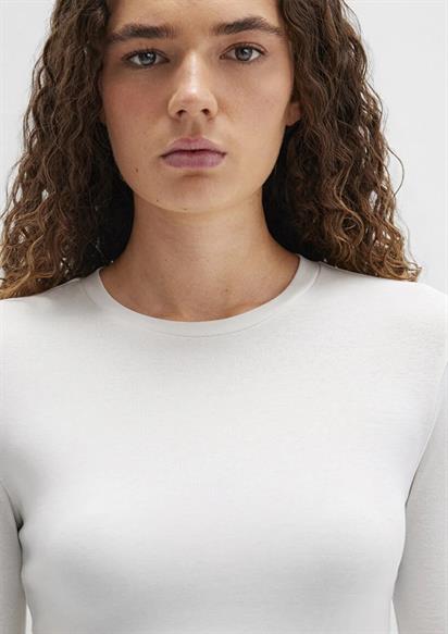 Mavi Uzun Kollu Penye Ust  Kırık Beyaz Kadın Uzun Kol T-Shirt 1612822-70057