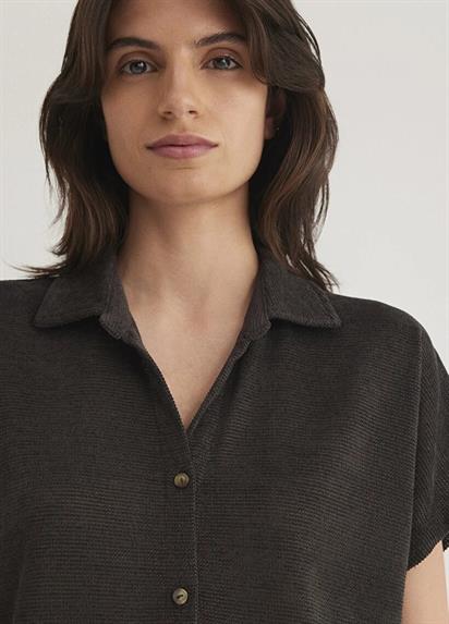 Mavi Kısa Kollu Polo Yaka  Kömür Kadın T-Shirt 1612142-70087