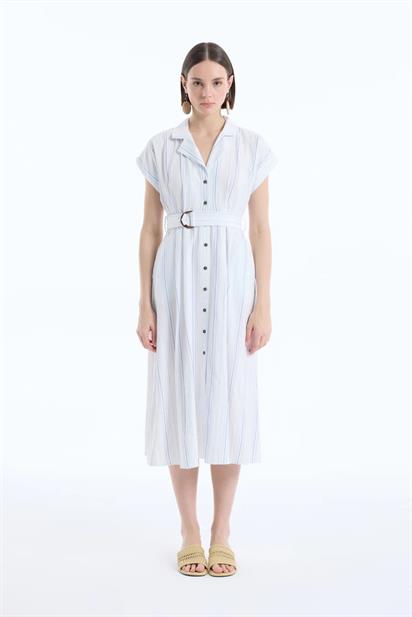 Quzu Çizgi Detaylı Elbise 25YELB00461