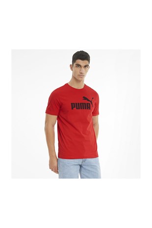 Puma Essentials Logo Erkek Kırmızı Tişört 586666 11