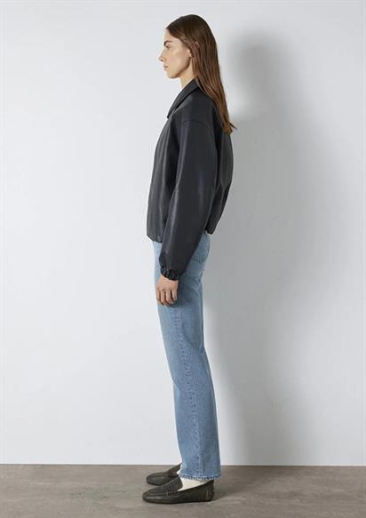 Mavi Oversize Kadın Suni Deri  Ceket-111614-90372