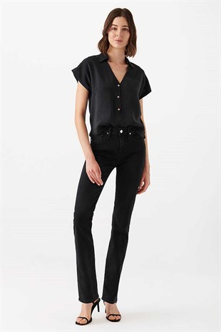 Mavi Kendra Dark Smoke Gold Luxury Kadın Pantolon 1074681772