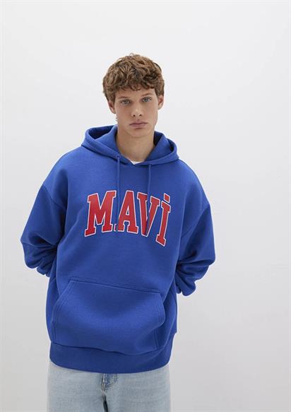 Mavi Mavi Baskılı  Derin Deniz Mavi Erkek Sweatshirt 067149-70907