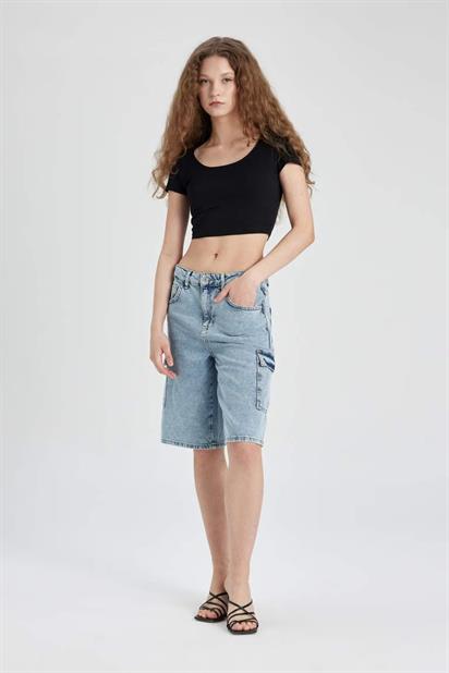 Defacto Fitted U Yaka Kısa Kollu Tişört C6102AX