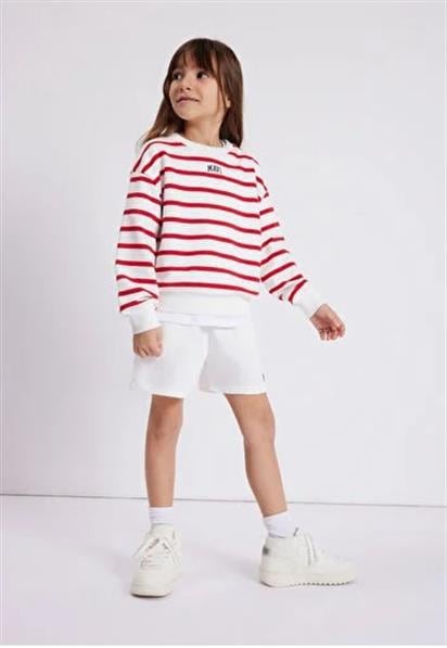 Mavi Logo Baskılı Çizgili Unisex Sweatshirt 7S10038-82054