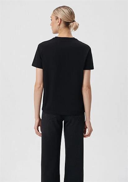 Mavı Logo Kadın Siyah Tişört