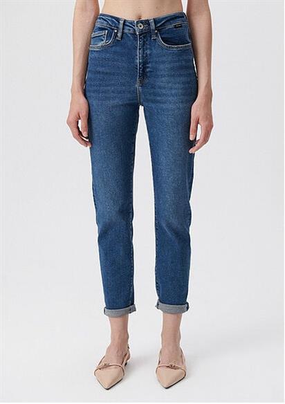 Mavi Star Mid Brushed Gold Shape Kadın Pantolon