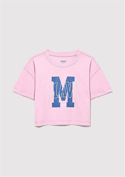 Mavi M Baskılı Logo  Toz Pembe Çocuk T-Shirt 7610276-86953