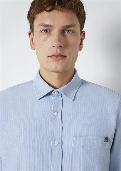 Mavi Çizgili  White Stripe /İndigo Zemi Erkek Gömlek