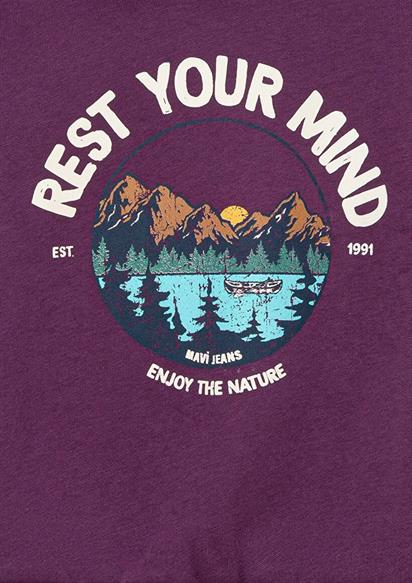 Mavi Rest Your Mınd Baskılı Kapşonlü Çocuk Sweatshirt