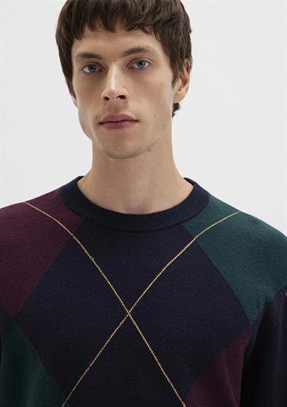 Mavi Jakarlı Derin Lacivert Erkek Kazak 0710334-70497