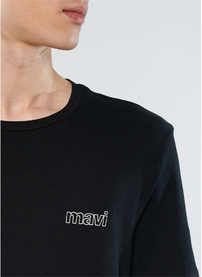 Mavi Logo Baskılı Siyah Basic Tişört 0610360-900