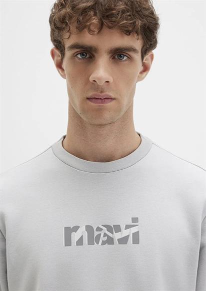 Mavi Mavi Baskılı  Açık Gri Erkek Sweatshirt 0S10402-70075