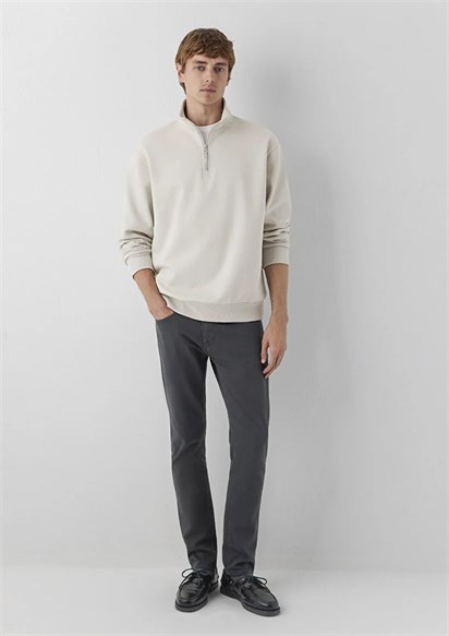 Mavi Yarım Fermuarlı  Erkek Sweatshirt 0S10278-70144
