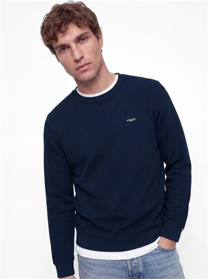 Jack&Jones Authentıc Jprblualves Structure Erkek Sweatshirt 12302739