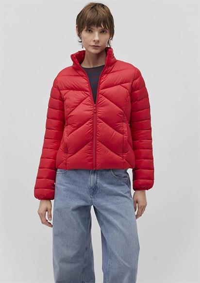 Mavi Dik Yaka Kırmızı Şişme Mont 110698-70468