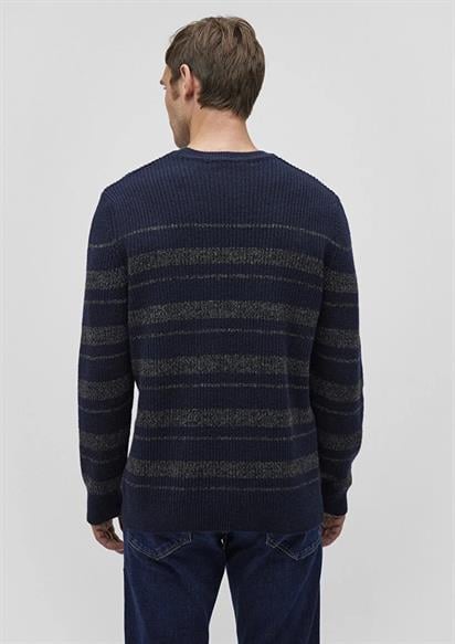 Mavi Çizgili Unisex Kazak 0710209-70490