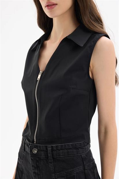 Quzu Fermuar Detaylı Bluz 25YBLZ00588