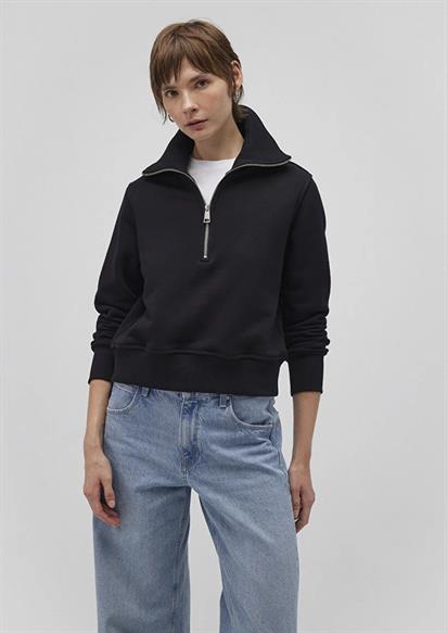 Mavi Yarım Fermuarlı Sweatshirt