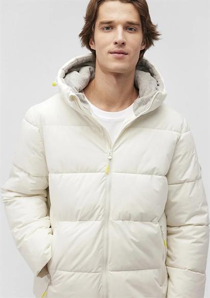 Mavi Kapişonlu Erkek Ceket