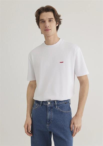 Mavi Baskılı  Beyaz Erkek T-Shirt 0612216-620