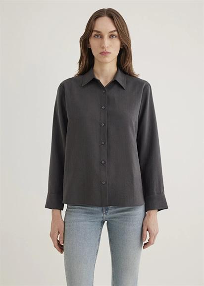 Mavi Uzun Kollu Gömlek Antrasit Kadın Gömlek 1211002-88035
