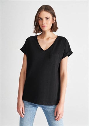 Mavi Basic Kadın T-Shirt Siyah